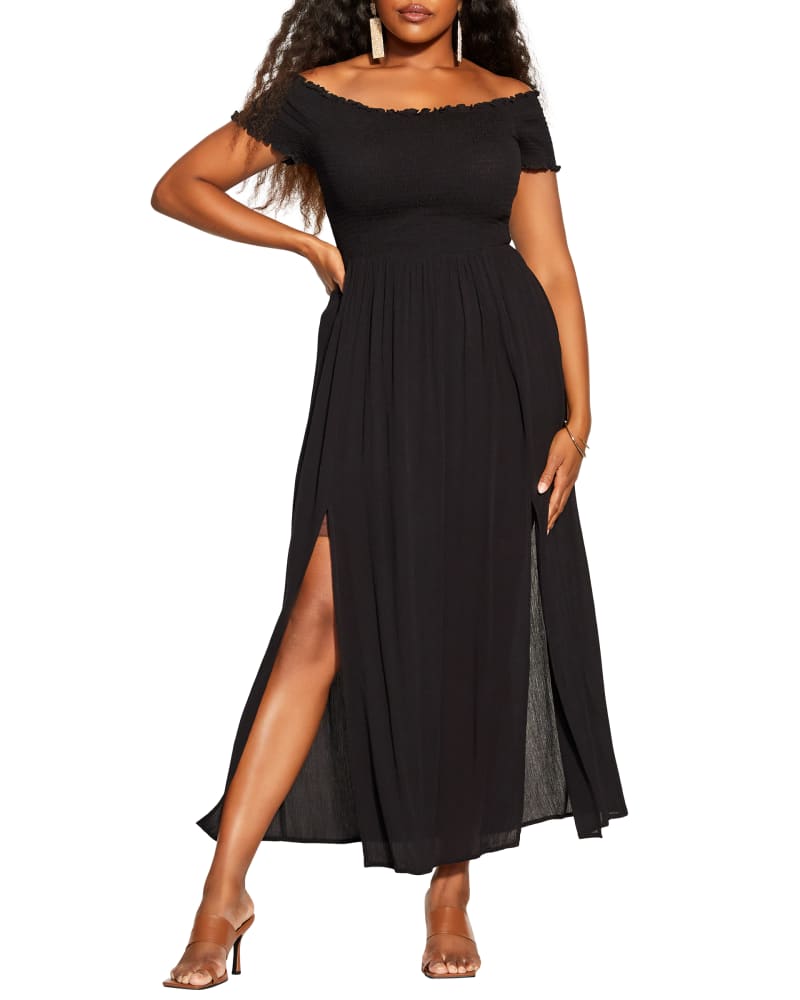 Plus size model wearing Faye Summer Passion Maxi Dress by City Chic | Dia&Co | dia_product_style_image_id:201462